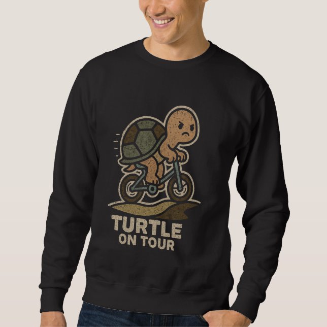 Sudadera Tortuga en bicicleta divertida (Anverso)