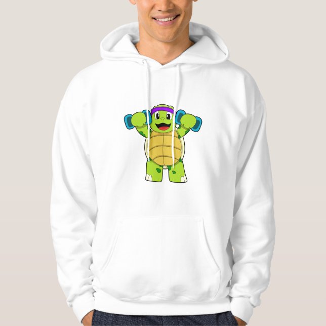 Sudadera Tortuga en entrenamiento de fuerza y campanas de p (Anverso)