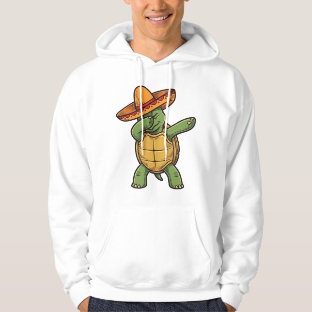 Sudadera Tortuga haciendo dabbing Sombrero Diseño Vector Vi (Anverso)