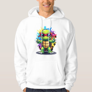 Sudadera Tortuga Linda Con Gafas De Sol Salpicadura De Pint