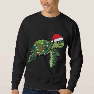 Sudadera Tortuga marina con Santa Hat Holiday Cute G