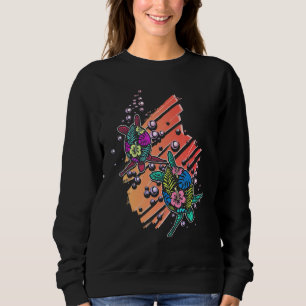 Sudadera Tortuga marina floral hawaiana océano vida marina