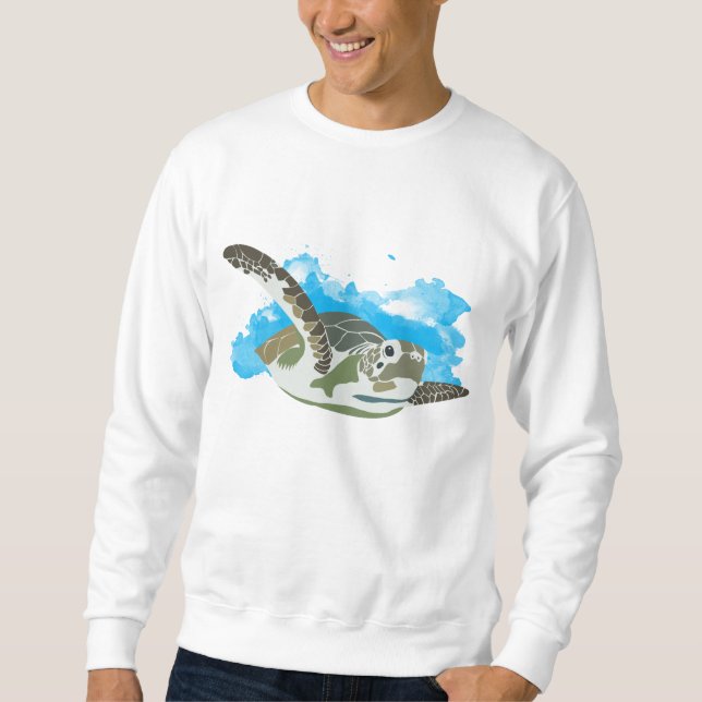 Sudadera Tortuga marina nadando (Anverso)