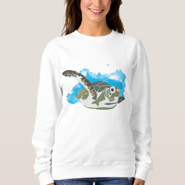Sudadera Tortuga marina nadando (Anverso)