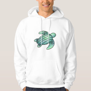 Sudadera tortuga marina pintada con acuarela azul verde de