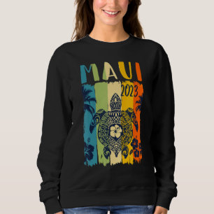 Sudadera Tortuga Marina Retro Maui Vacaciones Familiares Ha