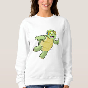 Sudadera Tortuga nadando con gafas nadando