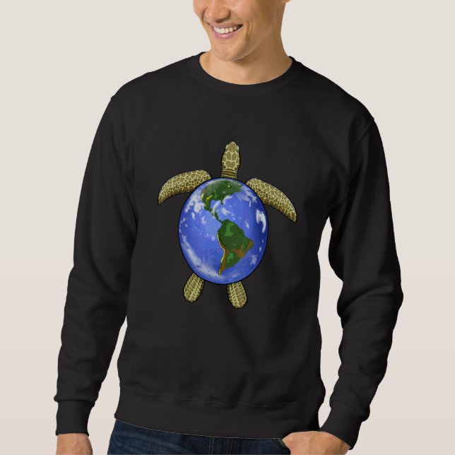 Sudadera Tortuga Tierra   Mujeres Animal Mar Tortuga Tierra (Anverso)