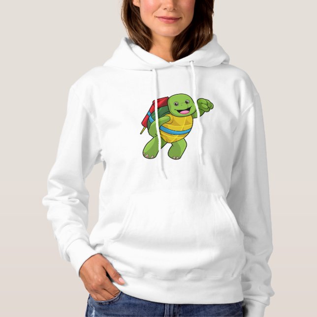 Sudadera Tortuga volando con cohetes (Anverso)