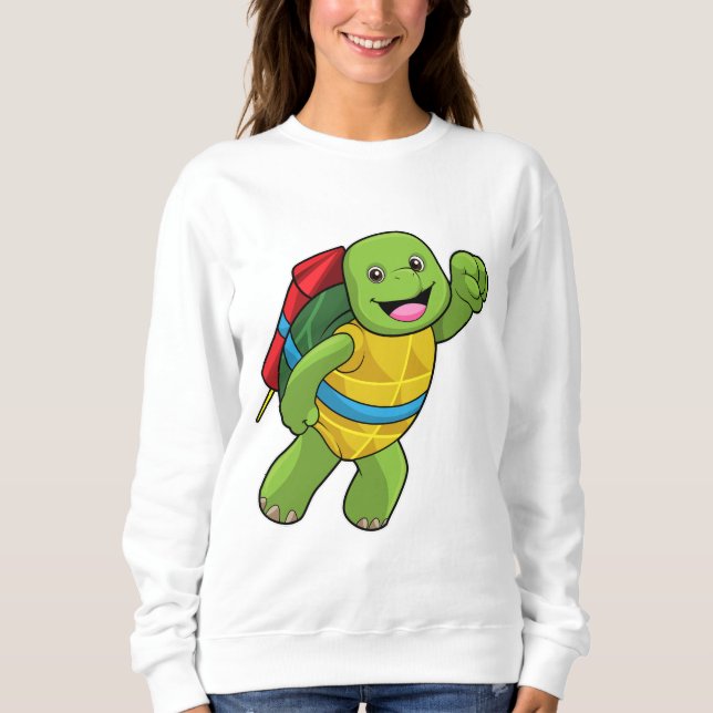 Sudadera Tortuga volando con cohetes (Anverso)
