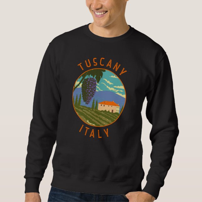 Sudadera Toscana Italia Vineyard Molestias Círculo Vintage (Anverso)