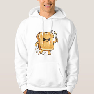 Sudadera Tostada de dibujos animados enfadada sosteniendo u