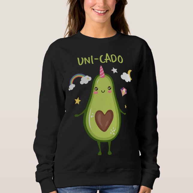 Sudadera Tostada De Guacamole De Aguacate De Unicornio Sana (Anverso)