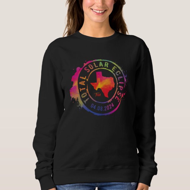 Sudadera Total Solar Eclipse 2024 USA Texas Totality Colorf (Anverso)