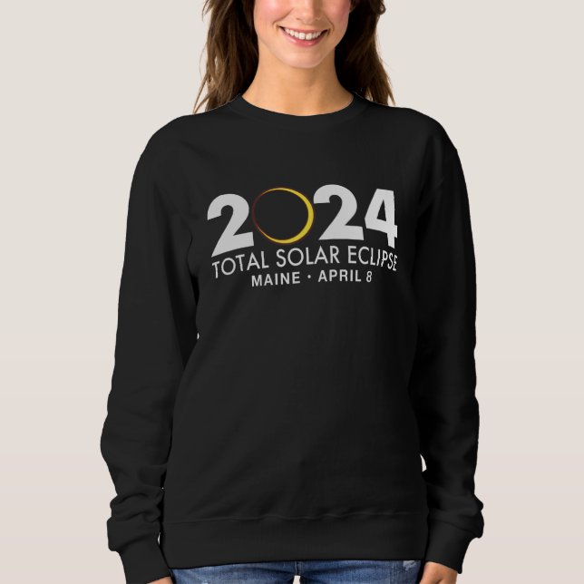 Sudadera Total Solar Eclipse Maine 2024 April 8 Totality Ev (Anverso)