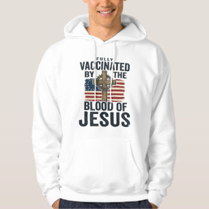 Sudadera Totalmente vacunado por la sangre de Jesús Patriót