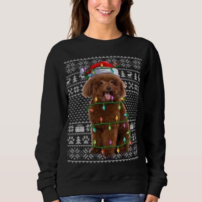 Sudadera Toy Poodle Dog Lover Santa Hat Ugly Toy Poodle Chr (Anverso)