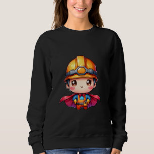 Sudadera Trabajador de Construcción Adorable Super Héroe Co