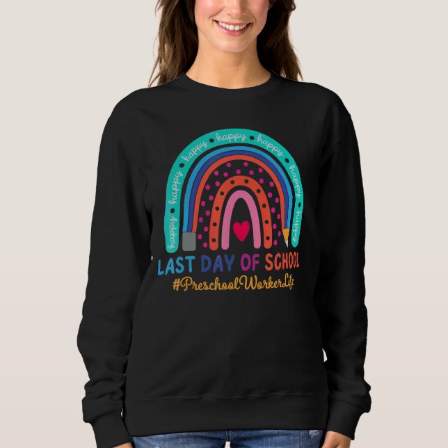 Sudadera Trabajador de preescolar feliz día pasado escuela  (Anverso)