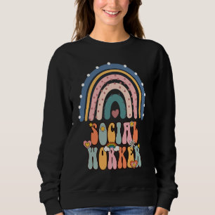 Sudadera Trabajador Social Retro Vintage Groovy Arcoíris So