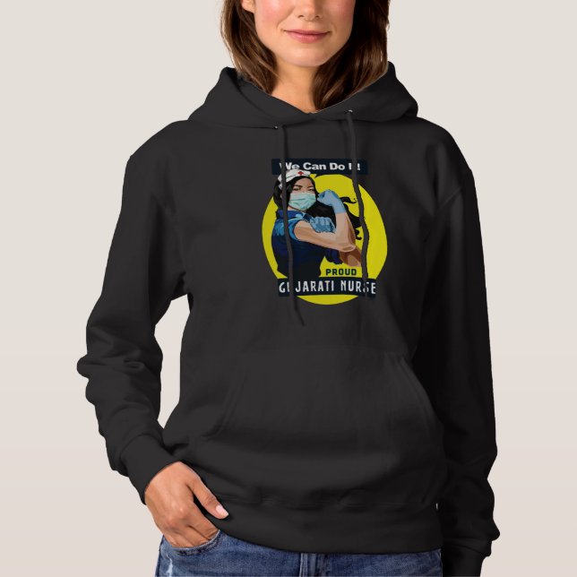 Sudadera Trabajadora de primera línea orgullosa gujarati Ro (Anverso)
