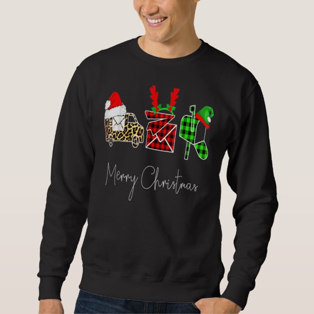 Sudadera Trabajadora Postal Feliz Navidad Graciosa Navidad  (Anverso)