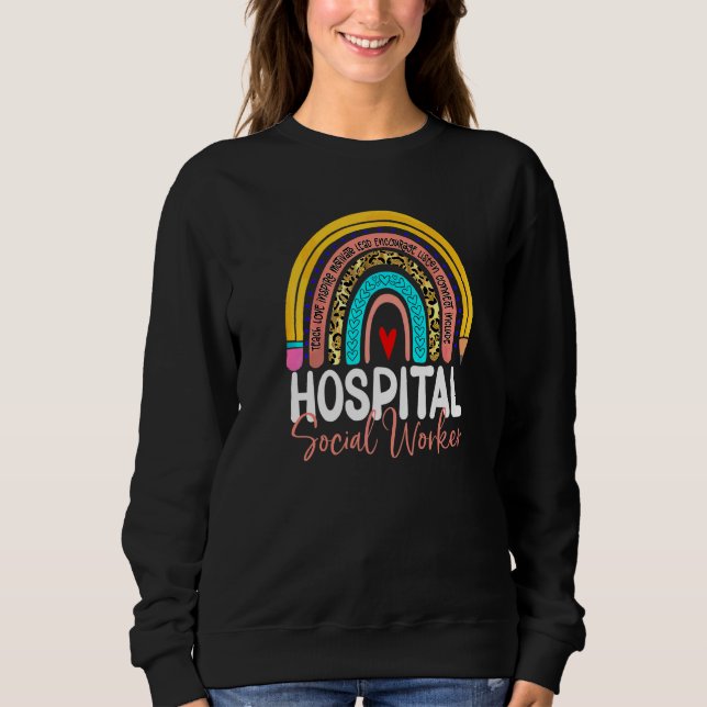 Sudadera Trabajadora Social Hospitalaria Leopard Rainbow He (Anverso)