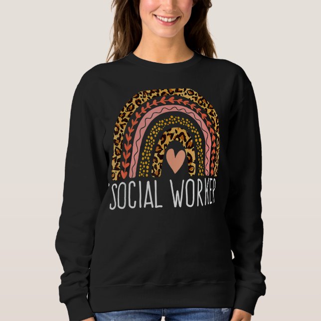 Sudadera Trabajadora social Leopardo Rainbow Social Work Wo (Anverso)