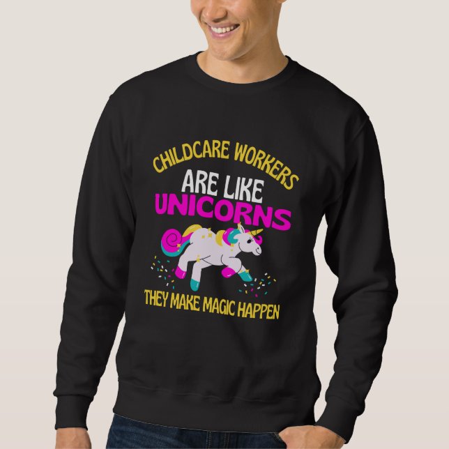 Sudadera Trabajadores de cuidado infantil Unicornio , niño  (Anverso)
