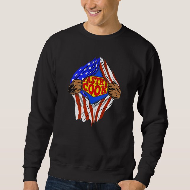 Sudadera Trabajo de Héroe de Cocinero de Repostería Súper (Anverso)