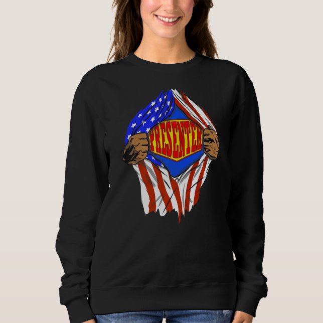 Sudadera Trabajo de Héroe de Super Presenter (Anverso)