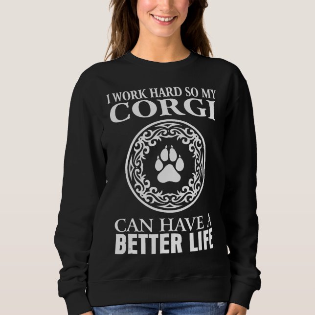 Sudadera Trabajo Duramente Corgi Corgi Dog S (Anverso)