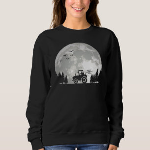 Sudadera Tractor Chofer Agricultura Agrícola Moon Funny Gra