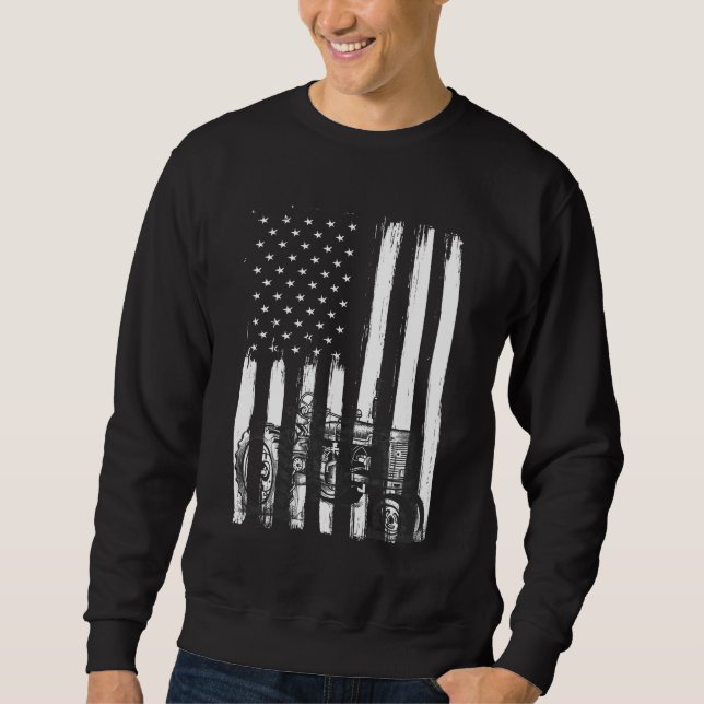 Sudadera Tractor de granjas de bandera estadounidense Patri (Anverso)