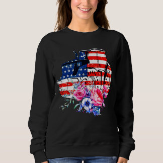 Sudadera Tractor Flower American Flag Farmer 4 De Julio