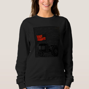 Sudadera Tractor patriótico vintage en una granja bandera a