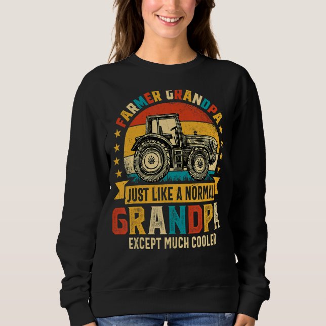 Sudadera Tractor retro granjero granjero masculino (Anverso)