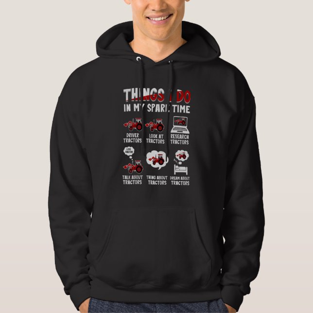 Sudadera Tractores  6 cosas que hago en mi tiempo libre Tra (Anverso)