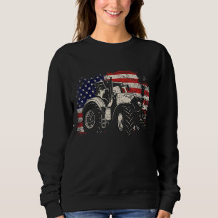 Sudadera Tractores de granja Estados Unidos Bandera Granja 