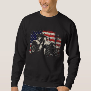Sudadera Tractores de granja Estados Unidos Bandera Granja