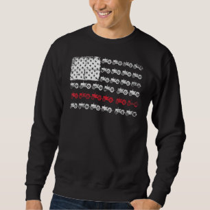 Sudadera Tractores De Granja Vintage Ee.Uu. Bandera Granja 