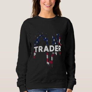 Sudadera Trader USA American Flag Candlestick Formación