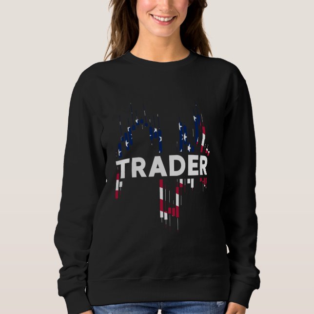 Sudadera Trader USA American Flag Candlestick Formación (Anverso)