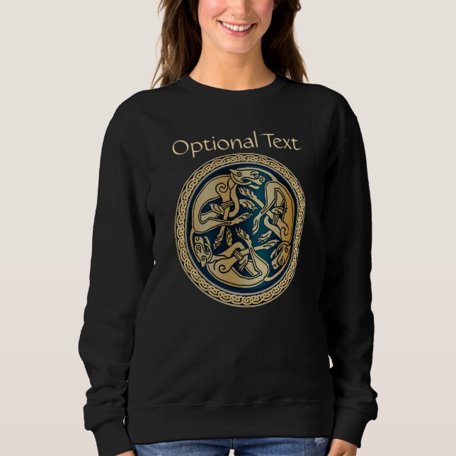 Sudadera Tradición de Knotwork de Lobo Celta (Anverso)