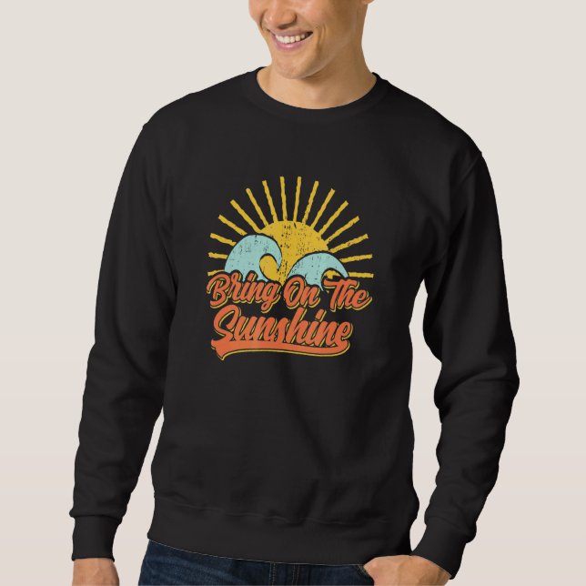 Sudadera Traer Las Ondas De Playa De Verano Retro Sunshine (Anverso)