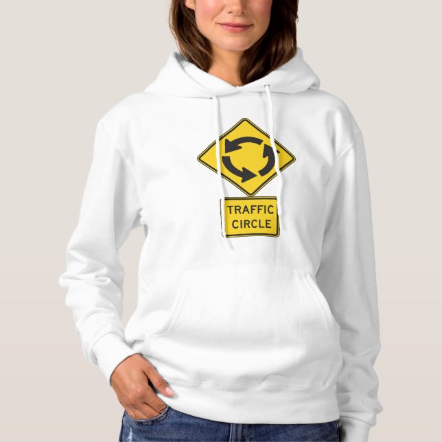 Sudadera Traffic Circle Road Sign Yellow Diamond (Anverso)
