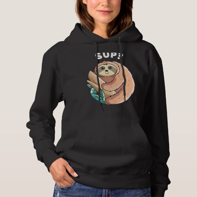 Sudadera Tragedia suave diciendo Lazy Sloths Animal Graphic (Anverso)