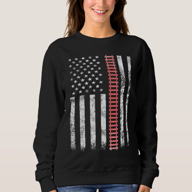 Sudadera Train Railway Fan Railfan Model Railroad USA Ameri (Anverso)