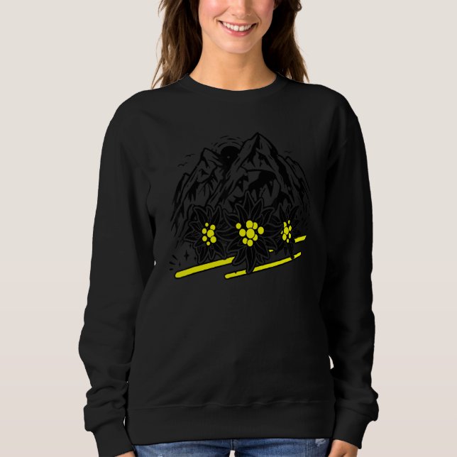 Sudadera traje Alpen Edelweiß Edelweiss para dirndl blanco  (Anverso)