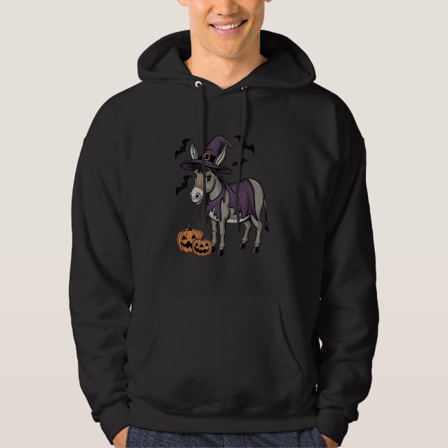 Sudadera Traje de bata de calabaza de bruja de donkey Hallo (Anverso)